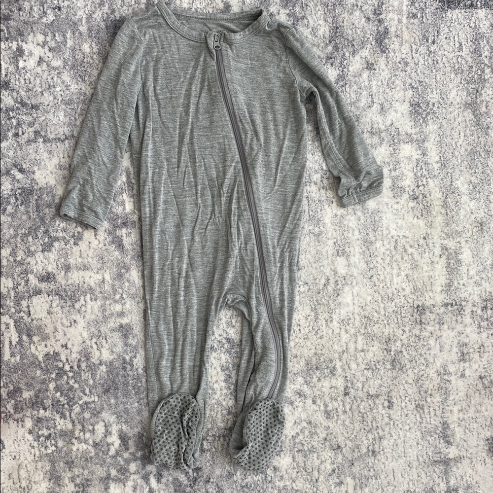 Soft Gray Kids Footie Pajamas Bamboo